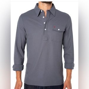 Criquet mens long sleeve players shirt  size XXL cuffed  color "blue steel"